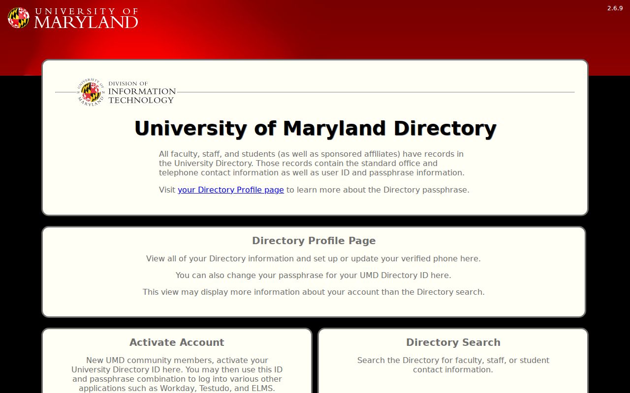 Greenbelt people directories University of Maryland faculty and staff lookup